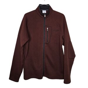 Columbia Titanium Omni Shield Spice Brown Fleece Backed Sweater Jacket Size S